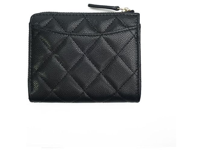 Chanel Portafoglio per carte in pelle caviar con monedero con zip, set completo per regali - vista 4