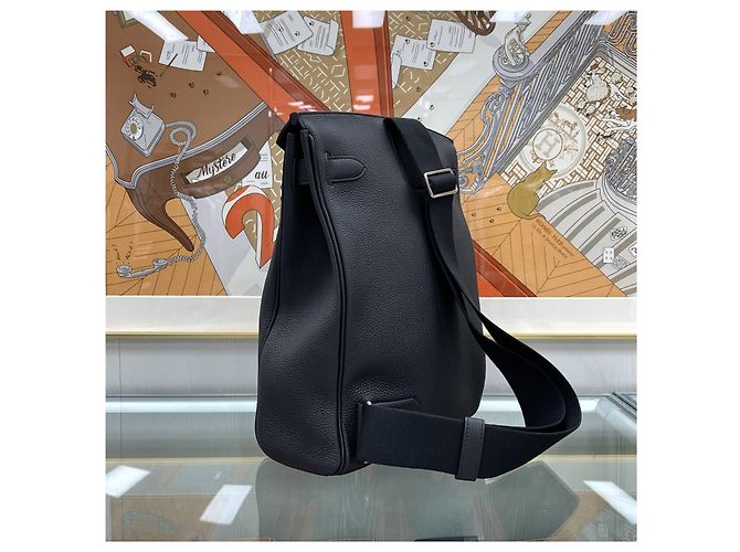 Hermès Kelly Hackado GM Black Silver Hardware Multicolore - vista 6