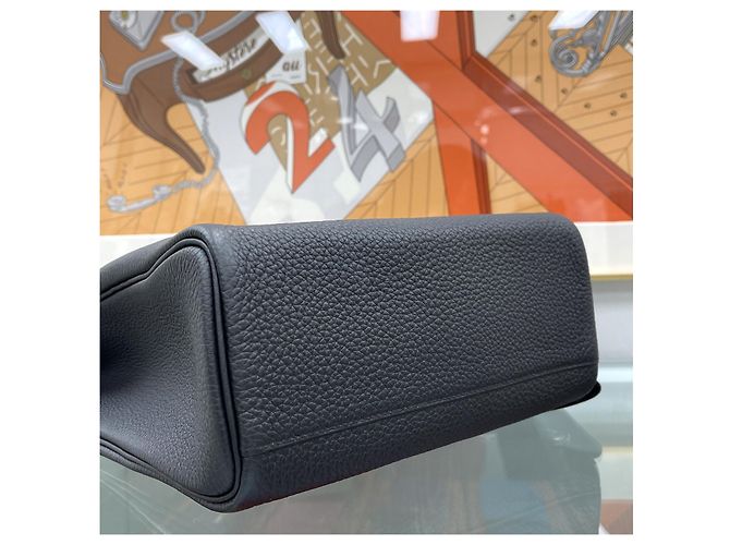 Hermès Kelly Hackado GM Black Silver Hardware Multicolore - vista 9