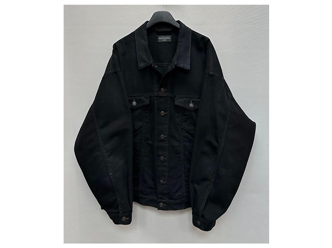 Balenciaga Giacca di denim con logo BB disegnato a mano Argento - vista 5