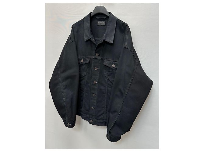 Balenciaga Giacca di denim con logo BB disegnato a mano Argento - vista 6