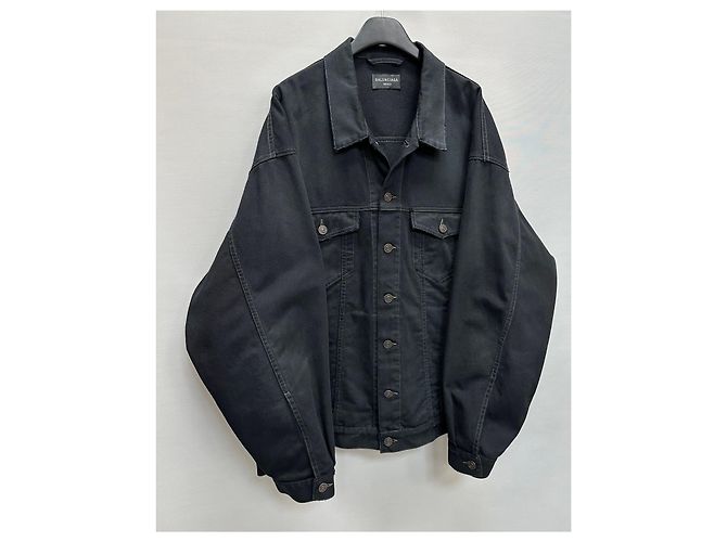 Balenciaga Giacca di denim con logo BB disegnato a mano Argento - vista 7
