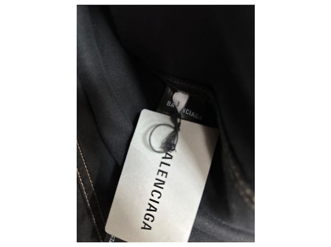 Balenciaga Giacca di denim con logo BB disegnato a mano Argento - vista 8