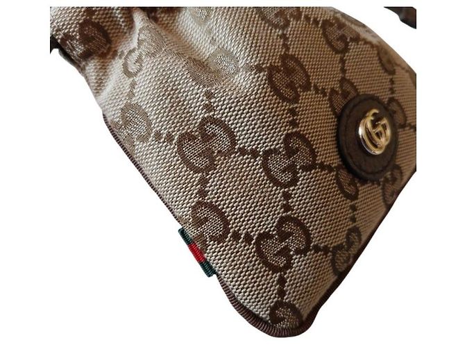 Gucci Mini borsa a coulisse Minuet GG Canvas Nano Portachiavi Beige Marrone - vista 6