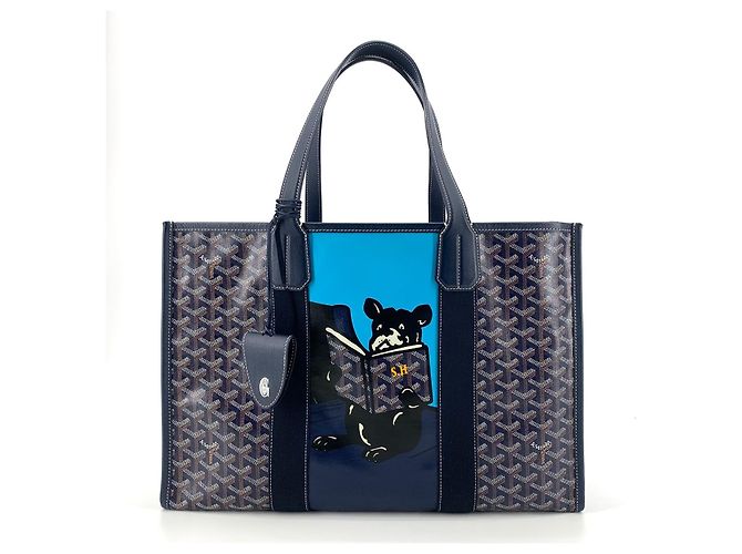 Goyard Borsa Tote e Borsa a Spalla Canvas Billet MM e Charm Blu - vista 2