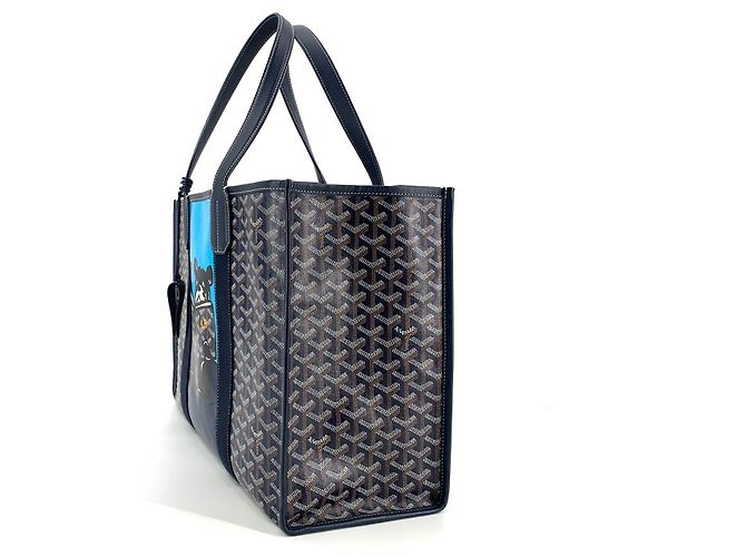 Goyard Borsa Tote e Borsa a Spalla Canvas Billet MM e Charm Blu - vista 3