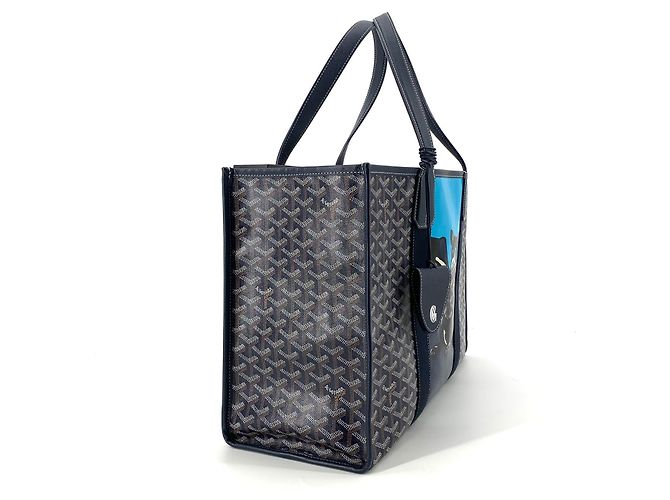 Goyard Borsa Tote e Borsa a Spalla Canvas Billet MM e Charm Blu - vista 4