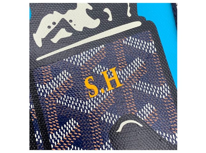 Goyard Borsa Tote e Borsa a Spalla Canvas Billet MM e Charm Blu - vista 9