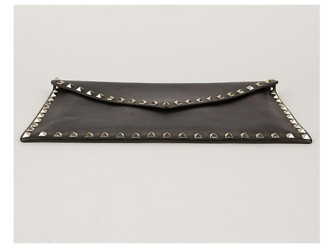 Valentino Clutch a bustina in pelle nera Nero - vista 5