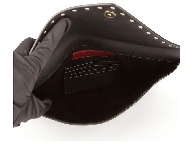 Valentino Clutch a bustina in pelle nera Nero - vista 6