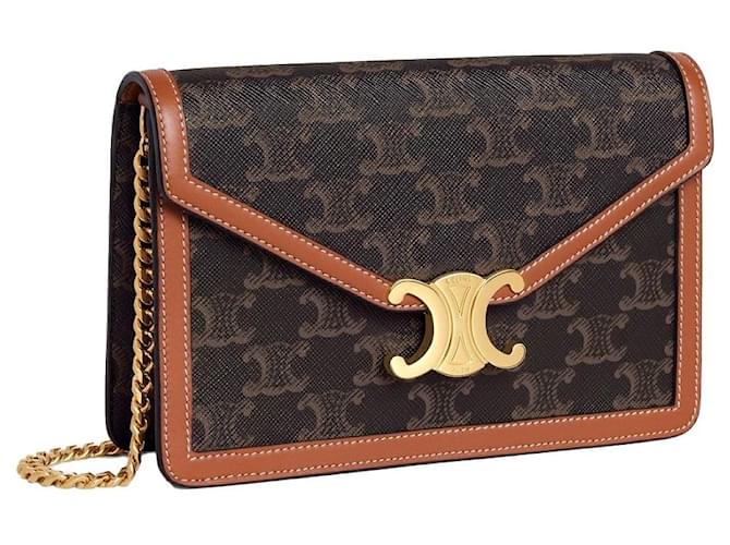 Céline Wallet on Chain Crossbody Bag Triomphe Tan Braun - Ansicht 2