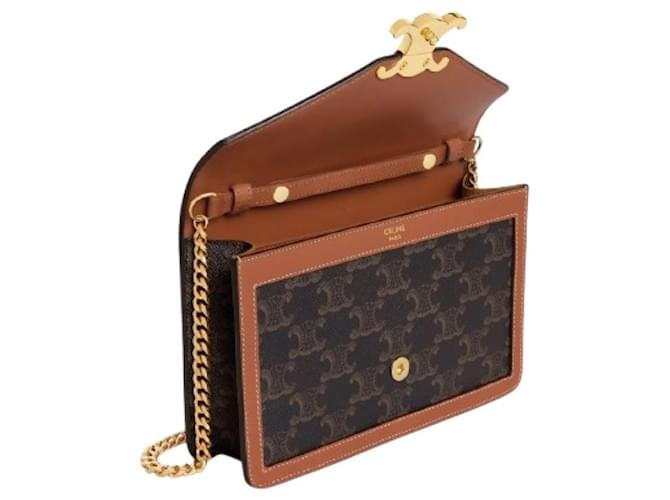 Céline Wallet on Chain Crossbody Bag Triomphe Tan Braun - Ansicht 4