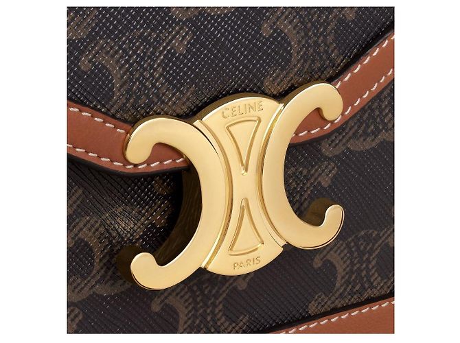 Céline Wallet on Chain Crossbody Bag Triomphe Tan Braun - Ansicht 5