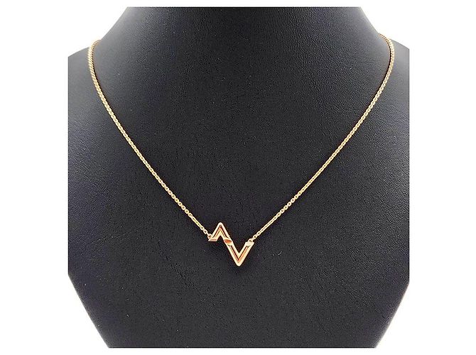 Louis Vuitton Colar LV Bolt Upside Down em ouro Preto - vista 2