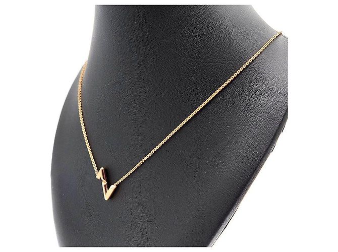 Louis Vuitton Colar LV Bolt Upside Down em ouro Preto - vista 3