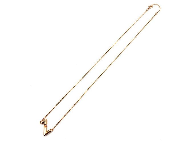 Louis Vuitton Colar LV Bolt Upside Down em ouro Preto - vista 4