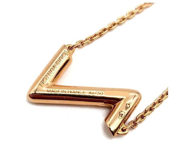 Louis Vuitton Colar LV Bolt Upside Down em ouro Preto - vista 6