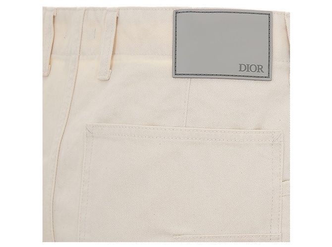 Dior Pantaloni in cotone CD Icon Carpenter Bianco - vista 10