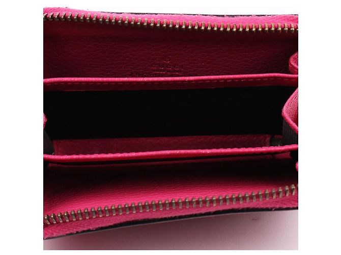 Gucci Cartera de tarjetas con cremallera rosa Front Web Logo - vista 10