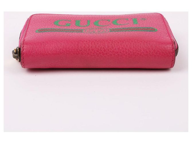 Gucci Cartera de tarjetas con cremallera rosa Front Web Logo - vista 8