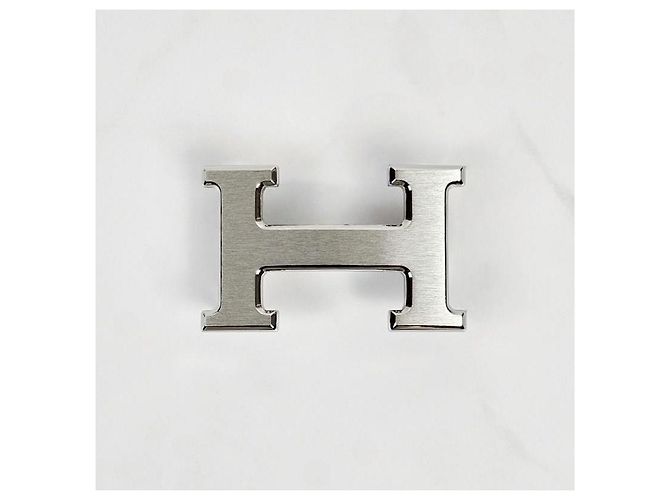 Hermès Buckle Reversible Double-Sided Black Safari Silver Matte Men's Leather Belt - view 8