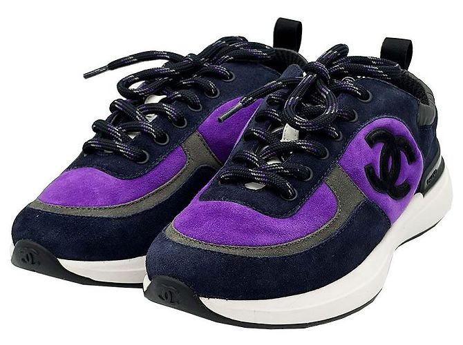 Chanel Sneakers in scamosciato viola da donna Porpora - vista 4