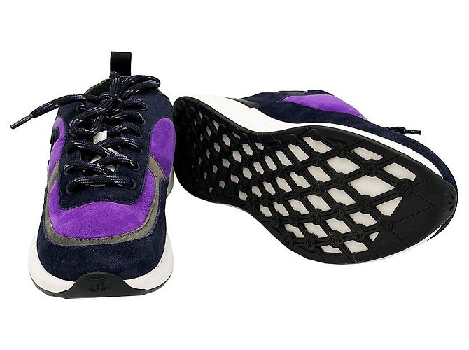 Chanel Sneakers in scamosciato viola da donna Porpora - vista 5