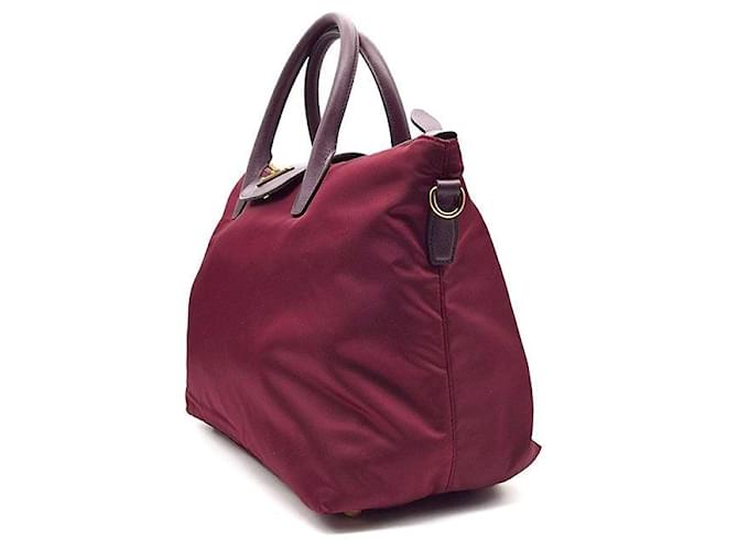 Prada Borsa Tote e Borsa a Spalla Tesuto Saffiano Rosso - vista 2