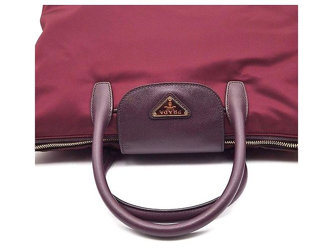 Prada Borsa Tote e Borsa a Spalla Tesuto Saffiano Rosso - vista 6