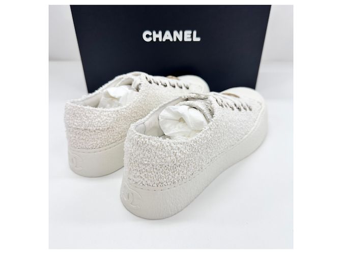 Chanel Sneaker in tweed da donna Argento - vista 4