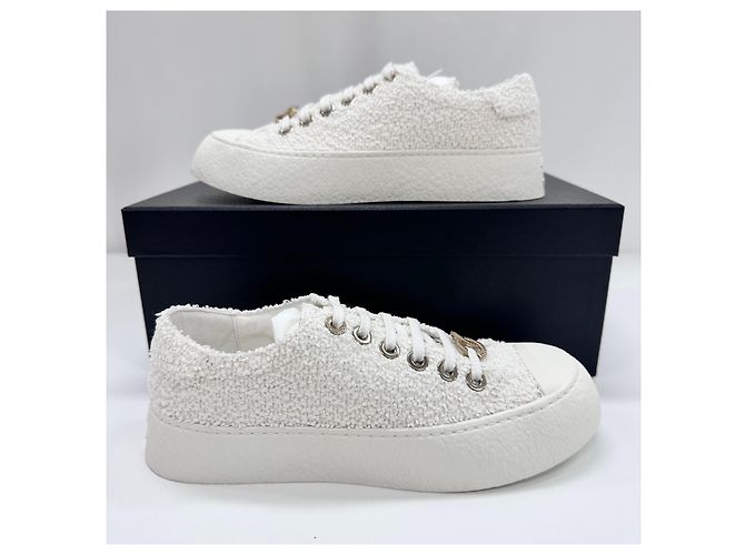 Chanel Sneaker in tweed da donna Argento - vista 6