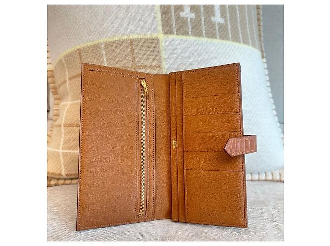 Hermès Cartera Bearn Croco Matte Croco Oro Multicolor - vista 6