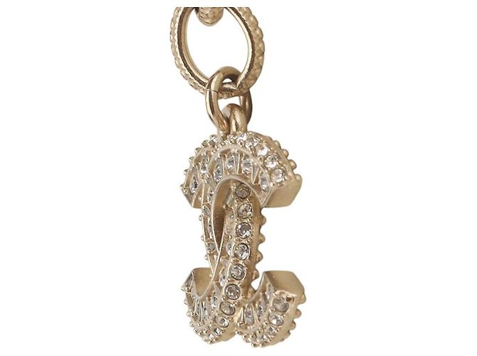 Chanel Pulseira de pérolas e cristal CC banhada a ouro (Recibo de loja de departamentos) Dourado - vista 6