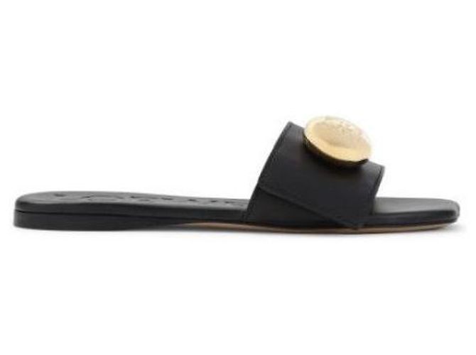 Loewe Sandali Pebble in pelle di vitello morbida Nero - vista 5