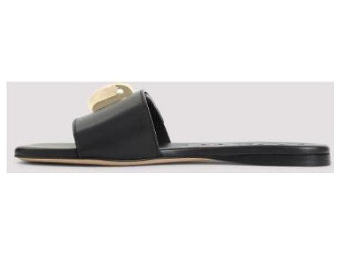 Loewe Sandali Pebble in pelle di vitello morbida Nero - vista 7