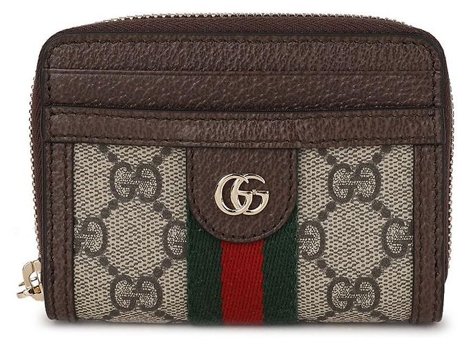 Gucci Portafoglio con zip Ophidia Marrone - vista 3