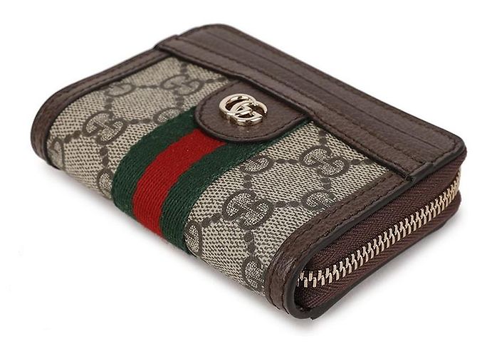 Gucci Portafoglio con zip Ophidia Marrone - vista 6