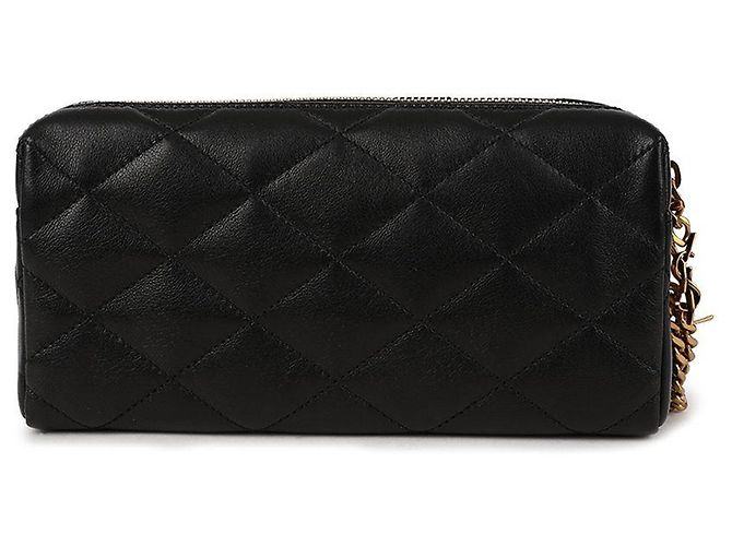 Saint Laurent Pochette Cassandra in agnello Nero - vista 3