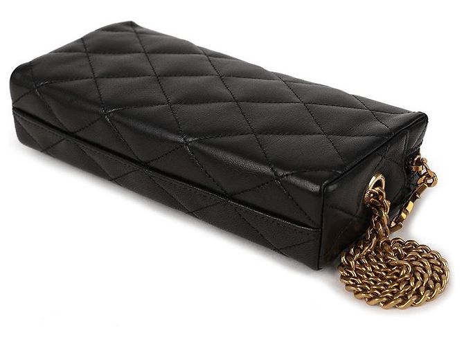 Saint Laurent Pochette Cassandra in agnello Nero - vista 7
