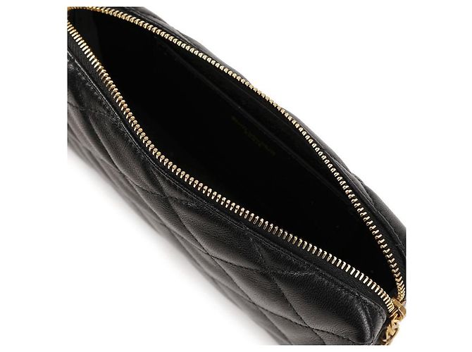 Saint Laurent Pochette Cassandra in agnello Nero - vista 9