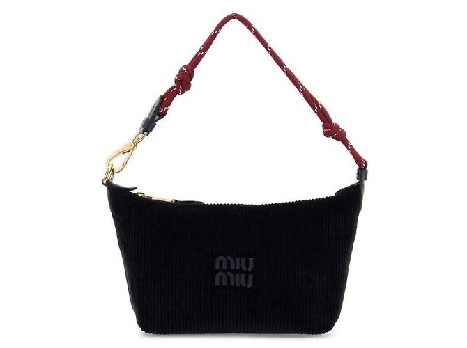Miu Miu Pochette in velluto a coste Blu - vista 4