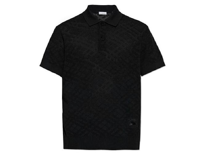 Burberry Check Woll-Polohemd Schwarz - Ansicht 4