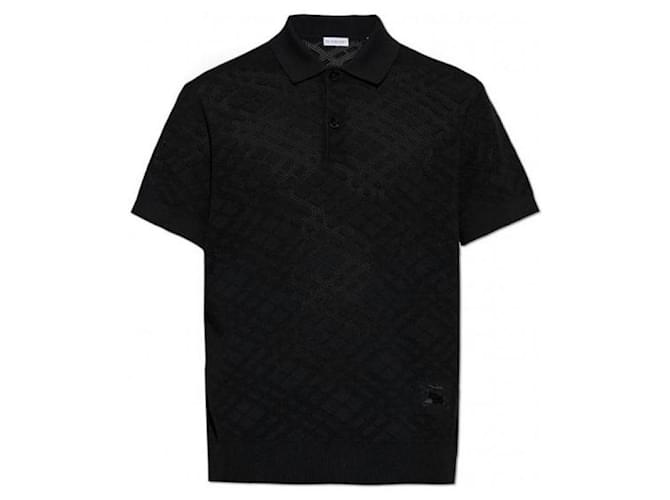 Burberry Check Woll-Polohemd Schwarz - Ansicht 5