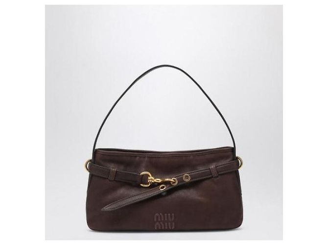 Miu Miu Borsa Aventure in pelle nappa Regular Marrone - vista 4