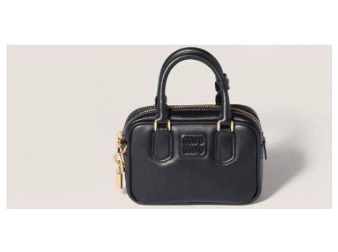 Miu Miu Borsa in pelle Arcadia Nero - vista 4