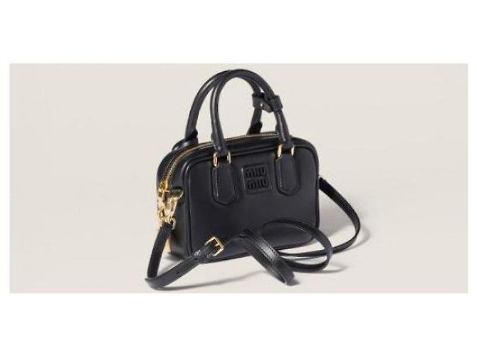 Miu Miu Borsa in pelle Arcadia Nero - vista 5