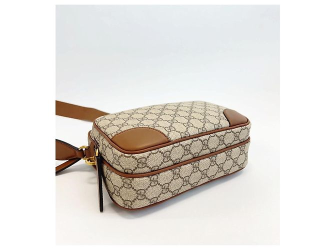 Gucci Borsa a tracolla GG Emblem Medium FAED Unisex Marrone - vista 12