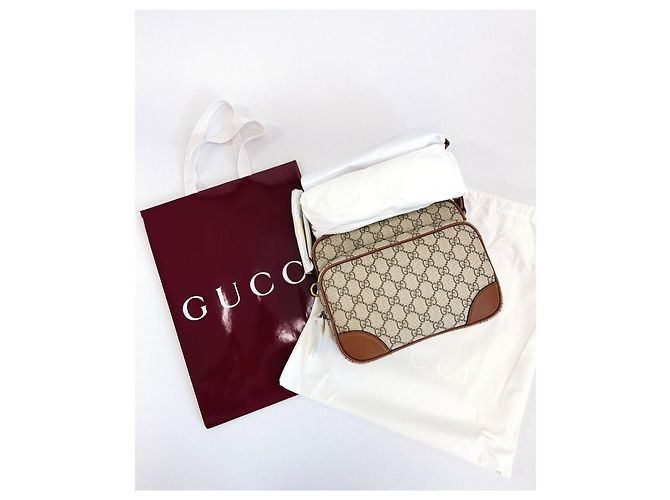 Gucci Borsa a tracolla GG Emblem Medium FAED Unisex Marrone - vista 6