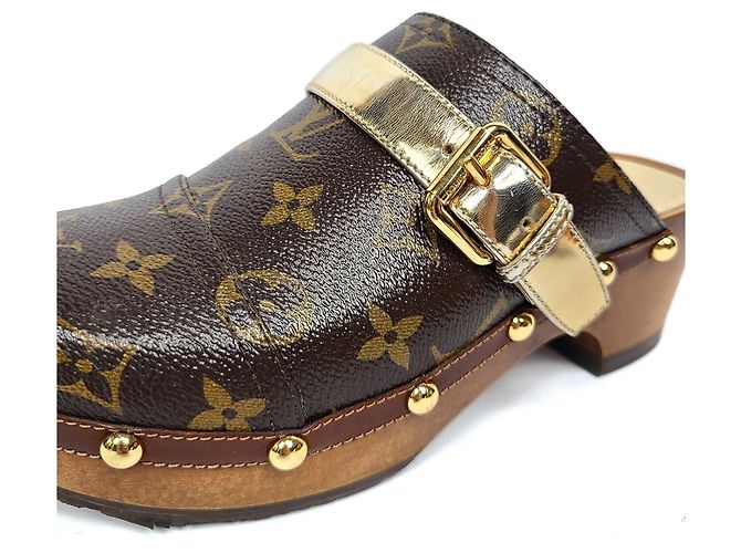 Louis Vuitton Monogram Metallic Cottage Clogs Braun - Ansicht 4