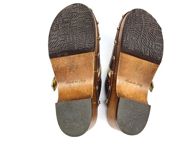 Louis Vuitton Monogram Metallic Cottage Clogs Braun - Ansicht 7